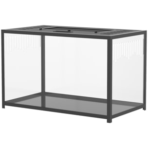 Cage hamster design transparent noir - 80x45x50cm - acrylique métal noir