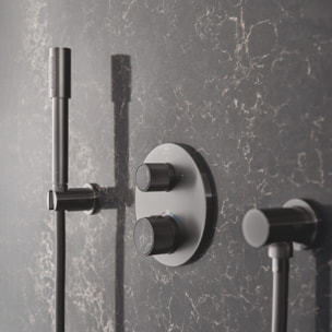 Support mural pour douchette - Hard Graphite brossé