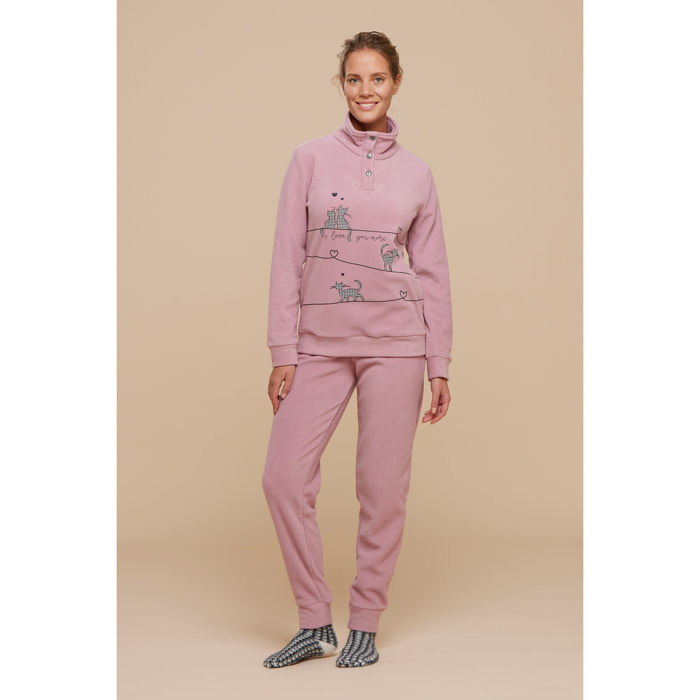 Pigiama donna micropile love cat Noidinotte