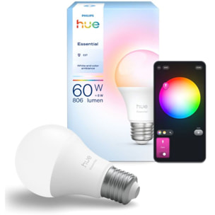 Ampoule LED connectée PHILIPS HUE Essential E27 White&Color Ambiance