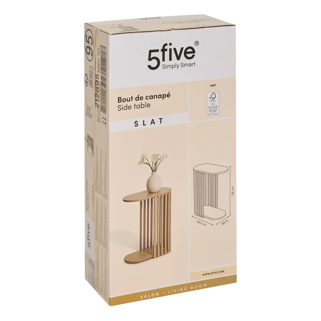 Bout de canapé Slat 49,5x26x56cm