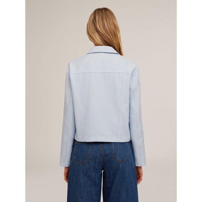 Motivi - Chaqueta tipo tejido vaquero de tweed - Light - blue