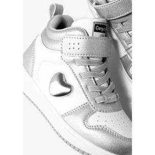 Zapatillas Altas Unisex de Napa con Luces en Plata