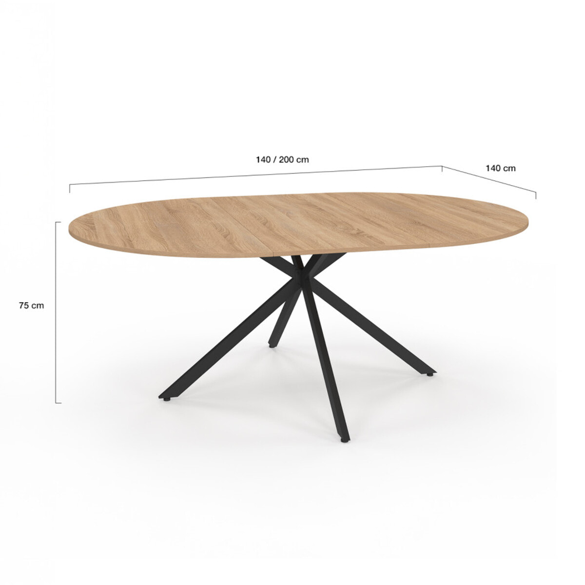 Table à manger ronde extensible Soline Ø140-200cm