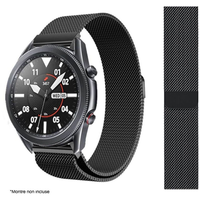Bracelet IBROZ Samsung/Huawei 22mm Maille noir
