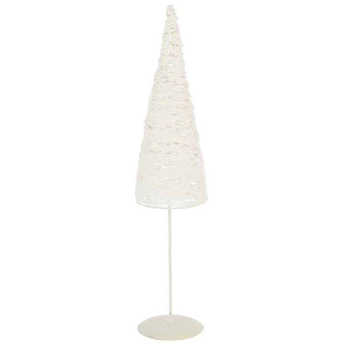 J-Line décoration sapin de Noël Sur Base - métal/papier - blanc - small
