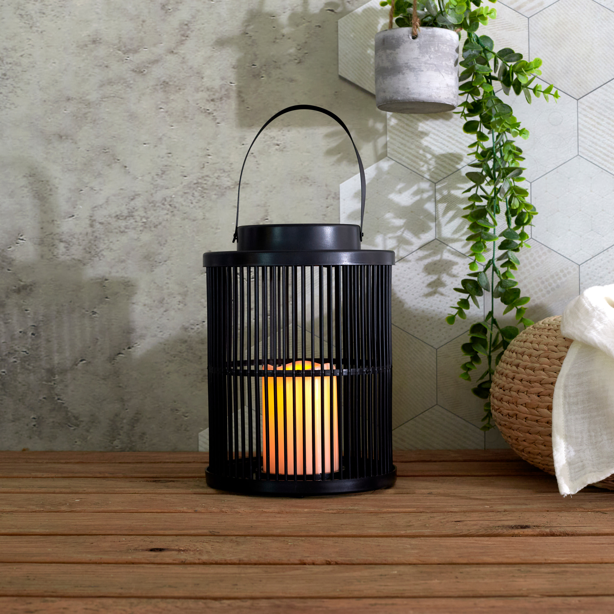 Lanterne Solaire Effet Bougie H25cm