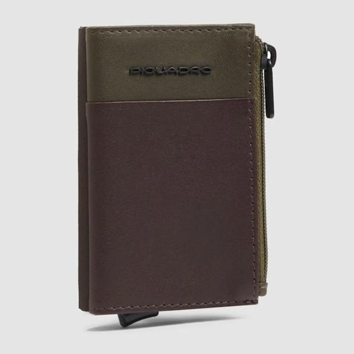 Piquadro Portafoglio compatto con portacarte automatico, porta monete e protezione RFID