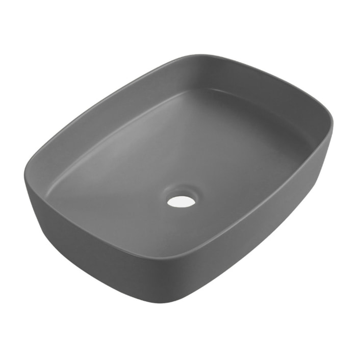 Vasque à poser 50 x 37,5 cm - gris mat - sans trop-plein - PixL Ceramia