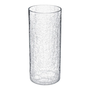 Vase cylindre verre craquelé H30cm