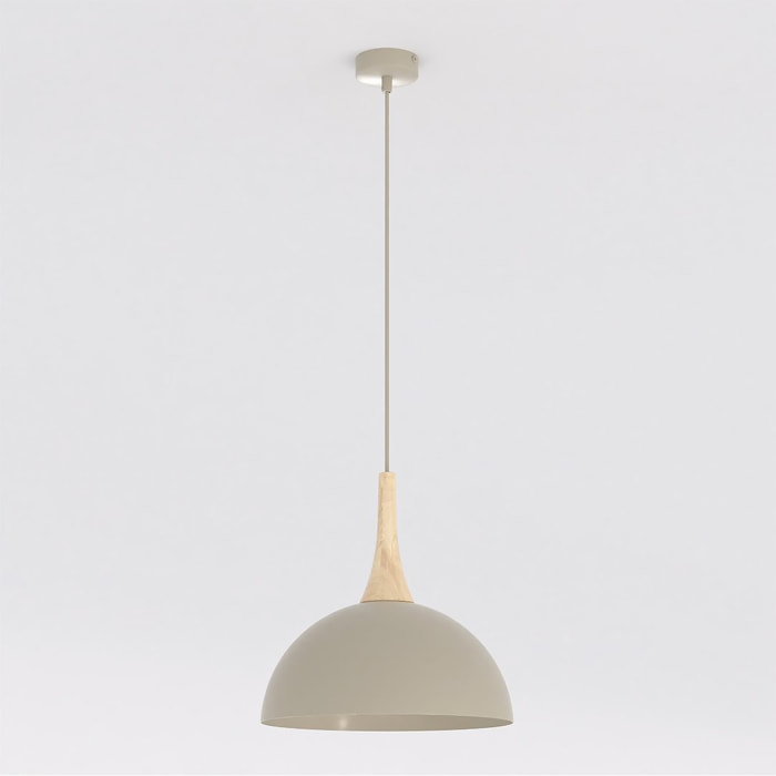 Lampada a sospensione Nautica in acciaio e legno