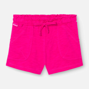 Short liso para niÃ±a en algodÃ³n de color rosa