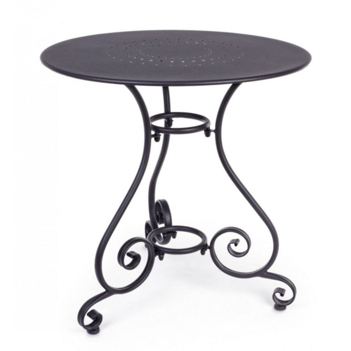 Tavolo ETIENNE in acciaio antracite Ø70 cm