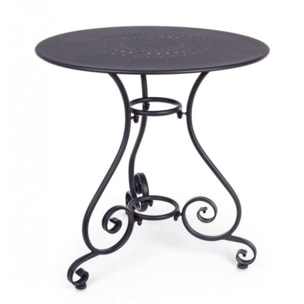 Tavolo ETIENNE in acciaio antracite Ø70 cm