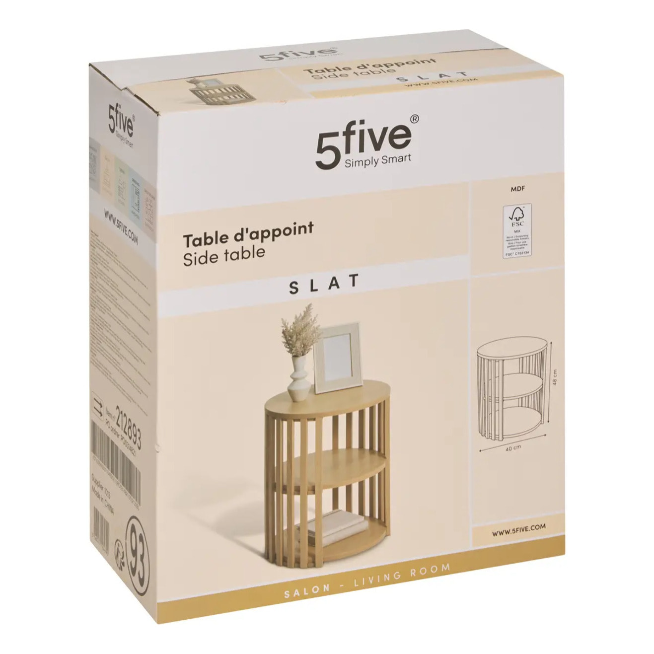 Table d'appoint ronde Slat 40x40x48cm
