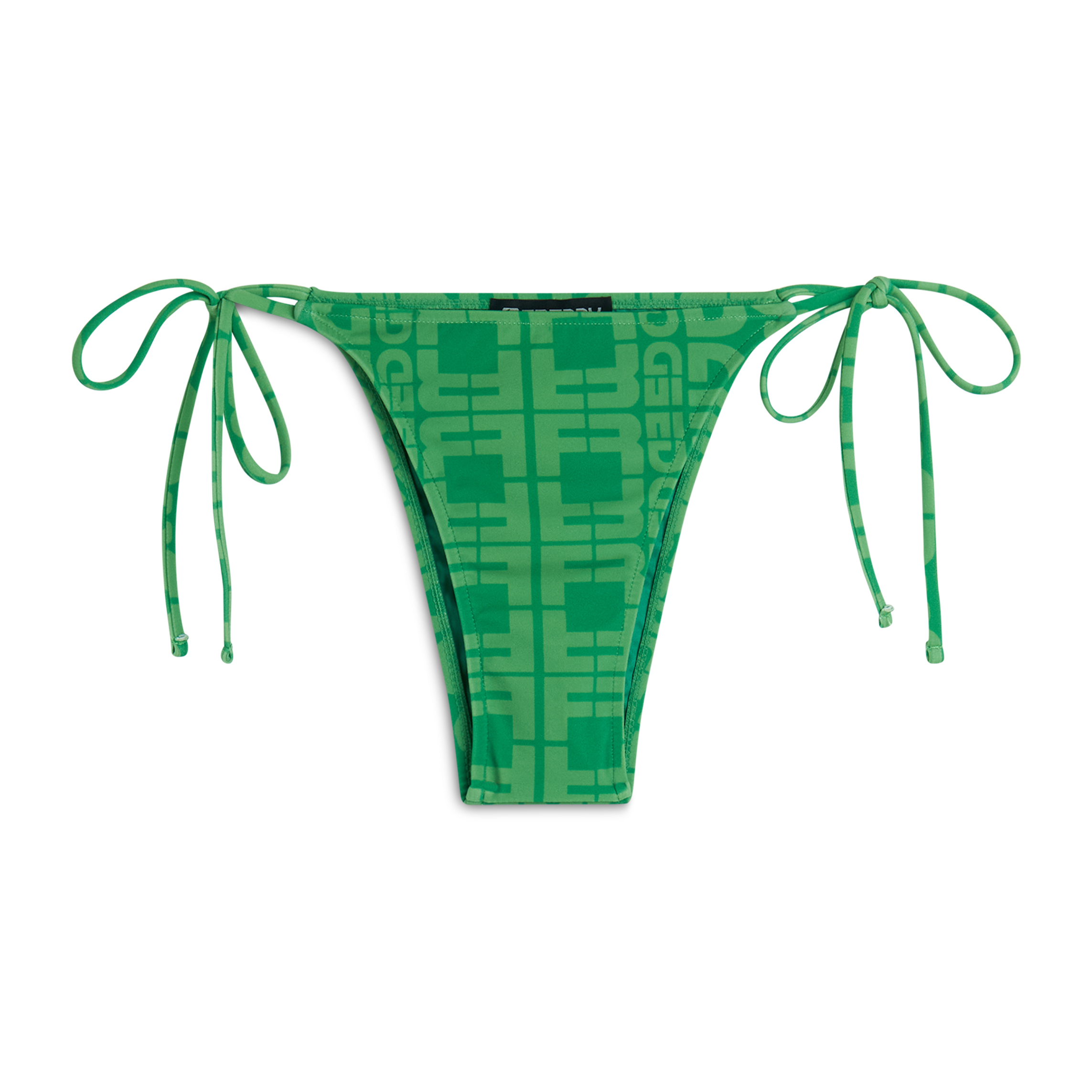 Slip bikini con logo all over e chiusura a laccetti