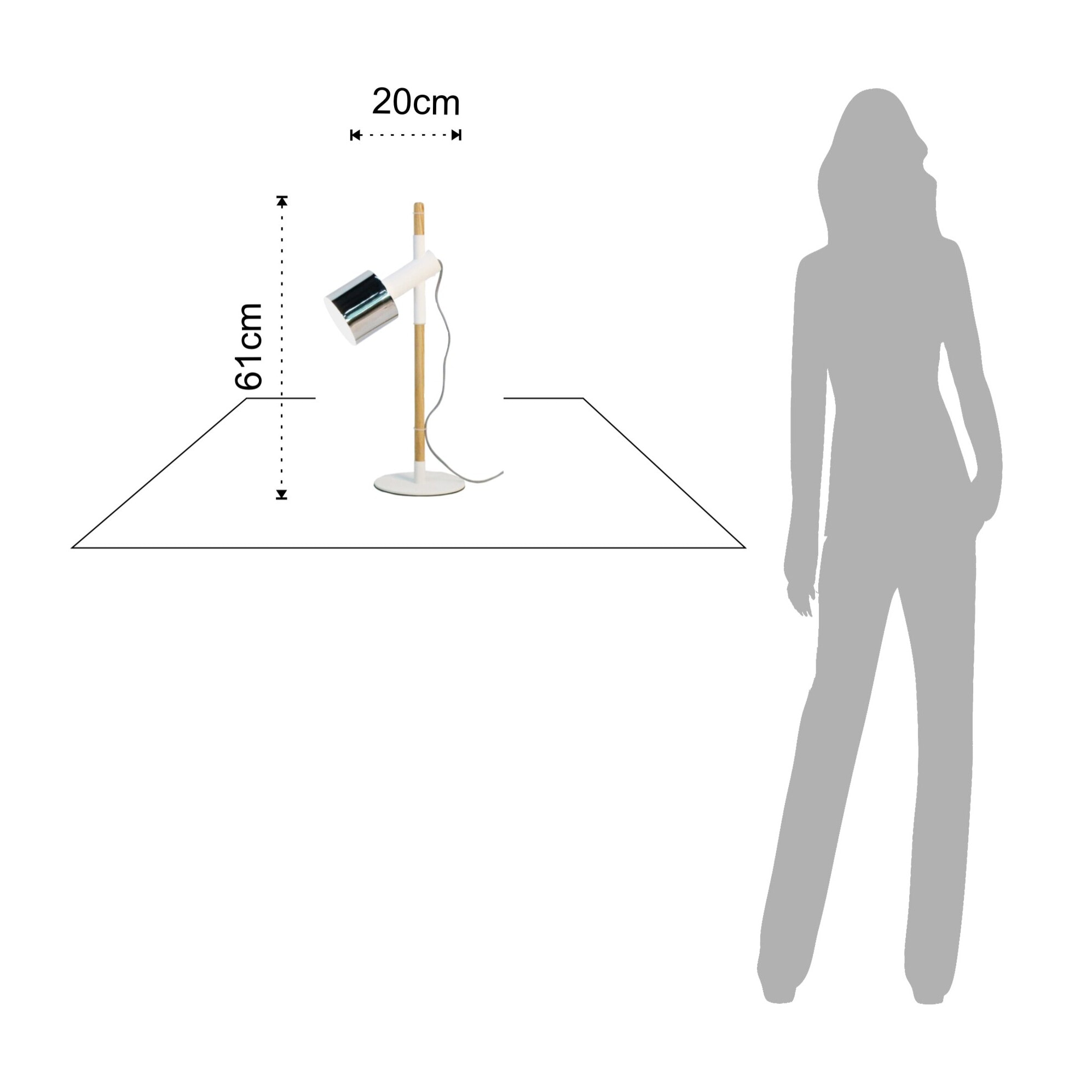 Lampe à poser Tomasucci VARM, en acier et bois, blanc