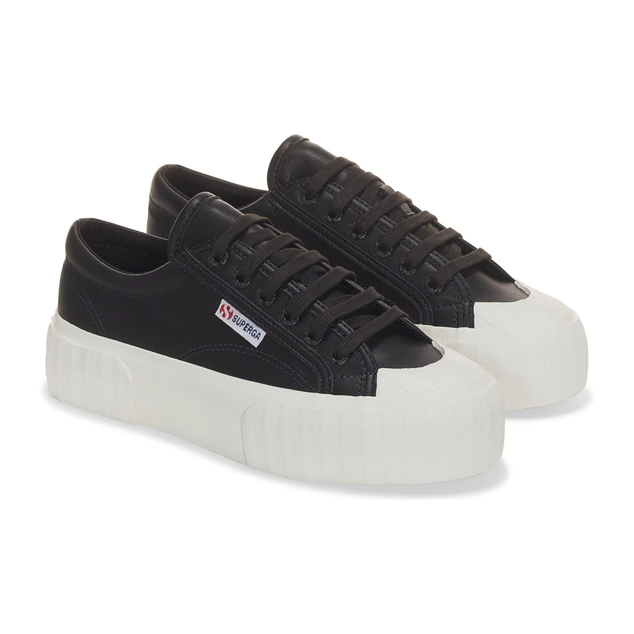 Superga - Sneakers Donna Nero - 2631 STRIPE PLATFORM VEGAN MATERIAL