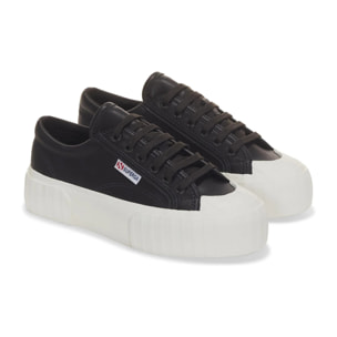 Superga - Sneakers Donna Nero - 2631 STRIPE PLATFORM VEGAN MATERIAL