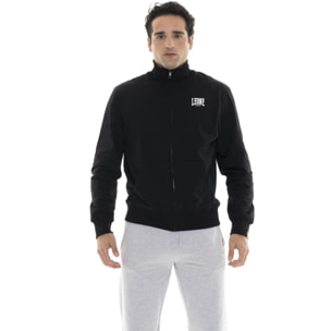 Felpa invernale da uomo con collo alto e zip con logo piccolo "Basic"
