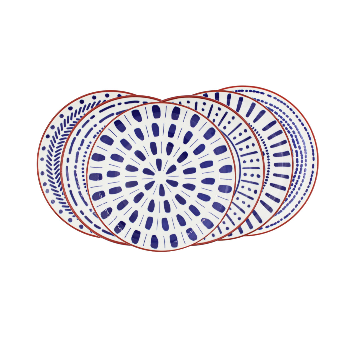 Lot de 6 grandes assiettes, SANTORIN