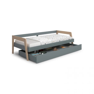 Cama doble juvenil Misty Haze Verde Salvia - Oak Soft