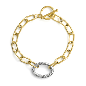 Pulsera Hiami acabado oro 18k y plata
