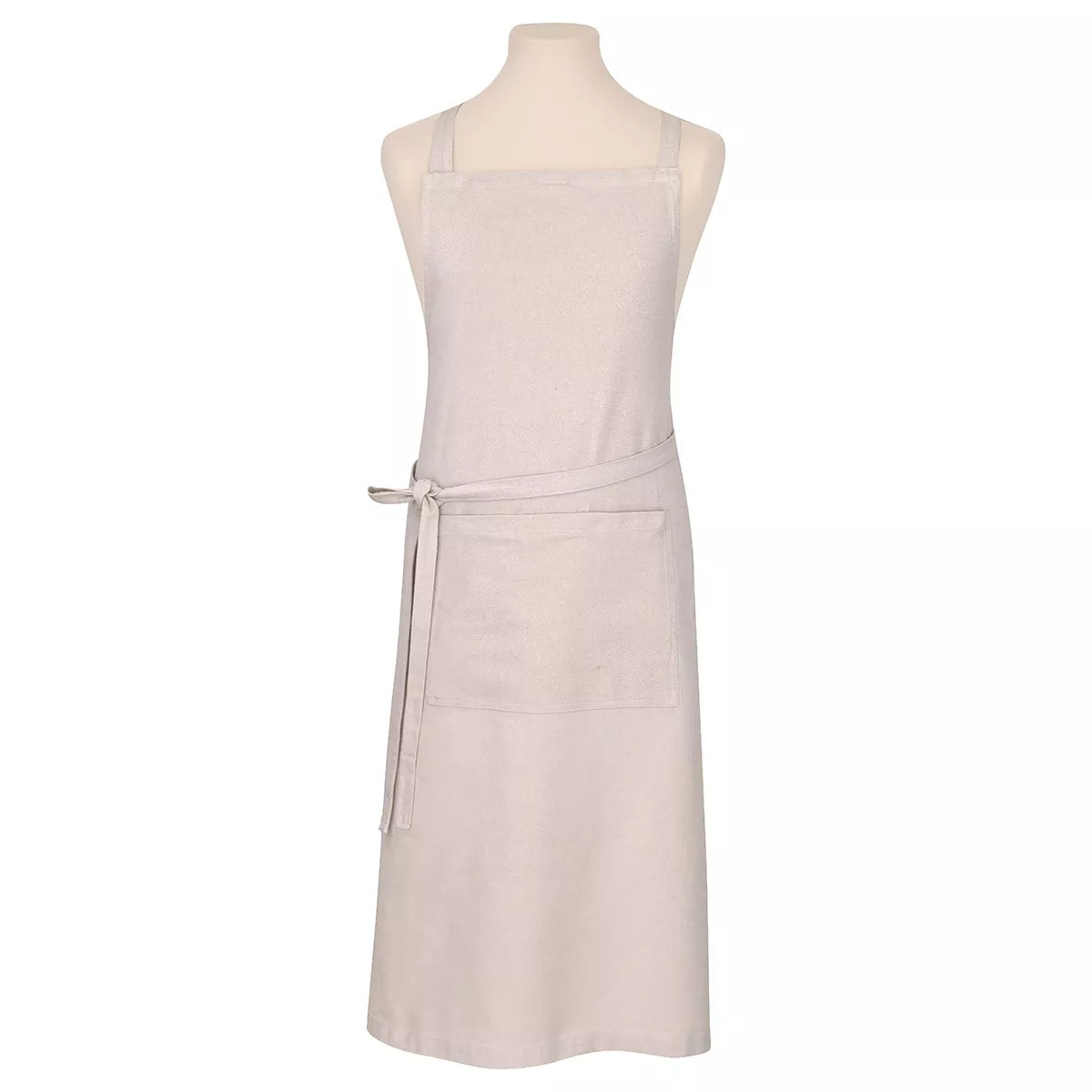 Tablier pur coton lavé 155 g/m² motif jacquard beige Bastide lin