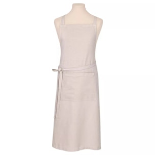 Tablier pur coton lavé 155 g/m² motif jacquard beige Bastide lin