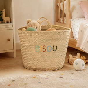 Panier de rangement multicoulor BISOU - Naturel