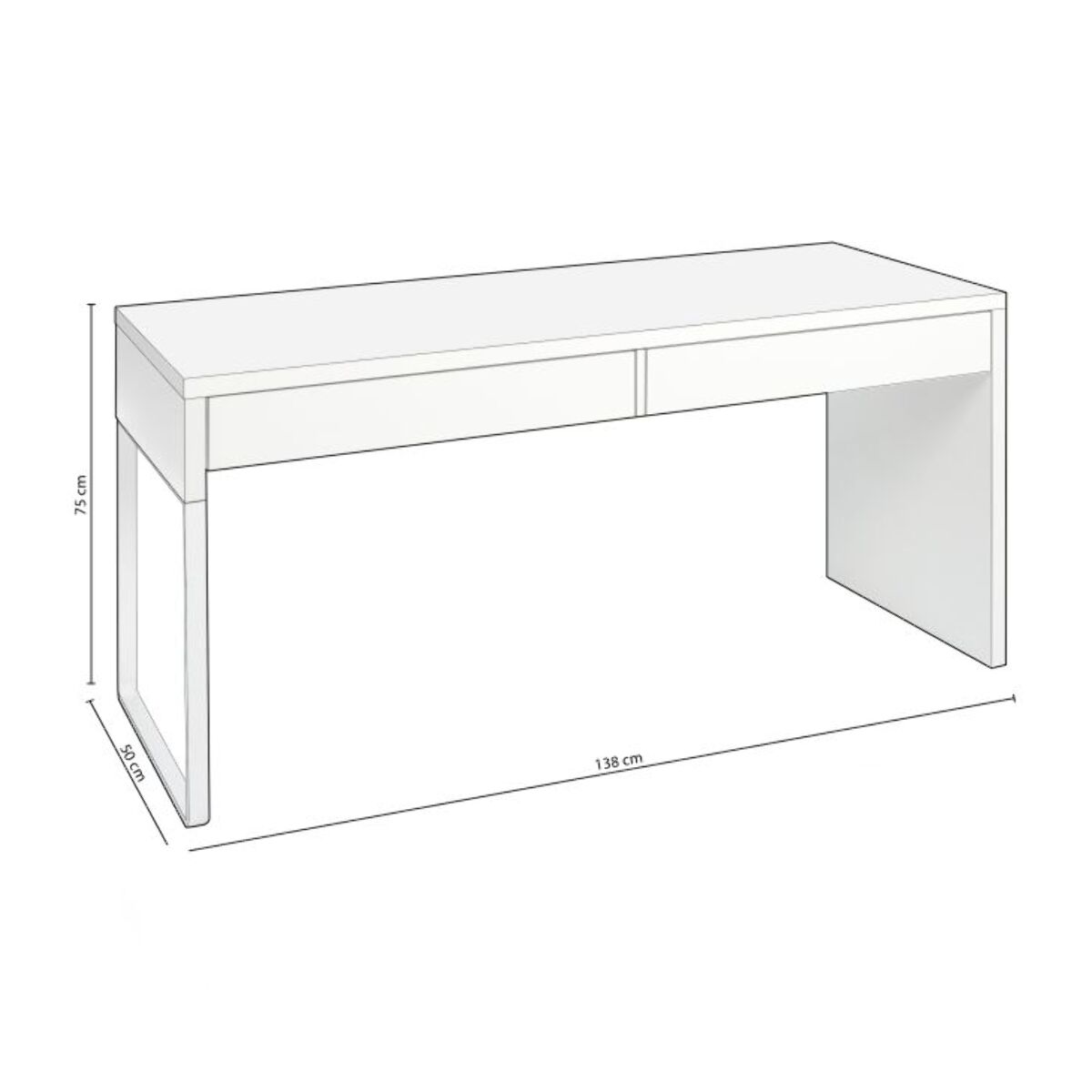 Mesa de escritorio Roxy Blanco Artik (Blanco Mate)