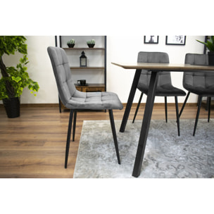 Sedia Kara in velluto grigio scuro con gambe in metallo
