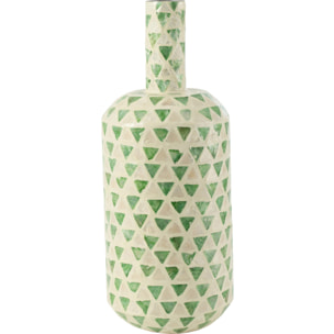 J-Line Vase Nuye Goutte Mosaique/Papier Vert