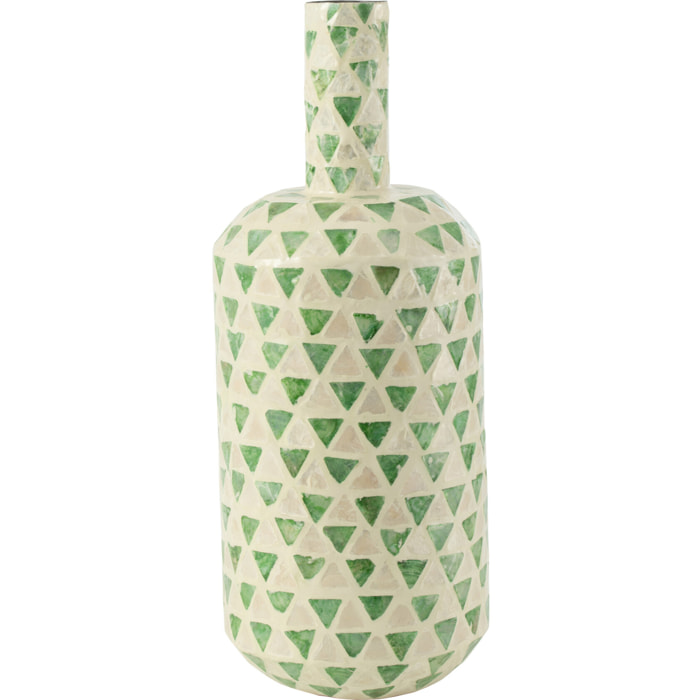 J-Line Vase Nuye Goutte Mosaique/Papier Vert