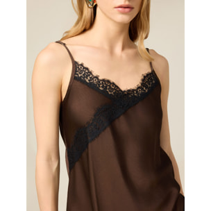 Oltre - Top lingerie asimmetrico - Marrone