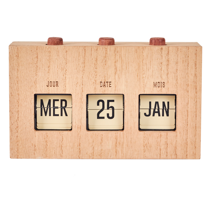 Calendrier Flip Flap Deco Effet Bois