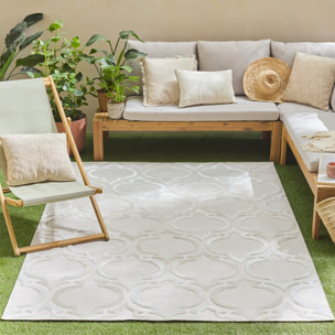 Tapis Loopin 329 crème - Motif en relief - Indoor & Outdoor