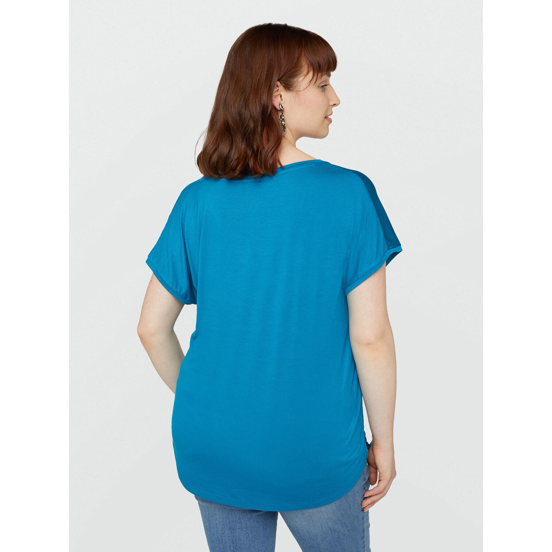 Fiorella Rubino - Camiseta de dos tejidos - Light - blue