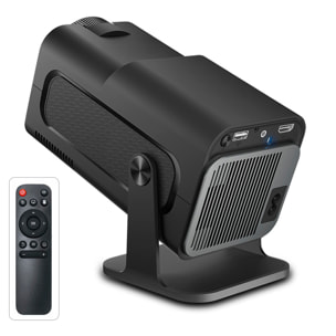 Mini proiettore LCD HY320, supporto 4K UHD, con wifi 6, duplicazione dello schermo per iOS e Android. Da 40 a 200 pollici, 160 lm. Con telecomando.