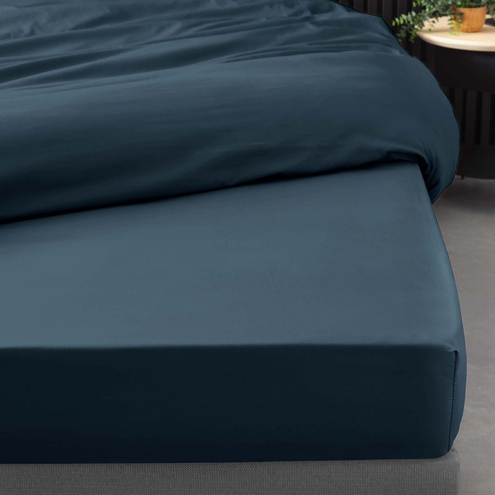 Drap Housse Uni 100% Percale de Coton ORIGINE - Bleu Foncé