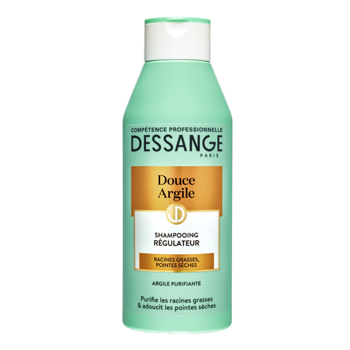 Lot de 12 - Dessange Douce Argile Shampooing Régulateur Racines Grasses Pointes Sèches 250ml