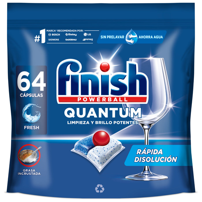 Finish Quantum 64 Pastillas para lavavajillas