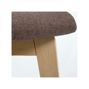 Lot de 2 chaises en tissu et capitonné design scandinave - 4 coloris - MANON