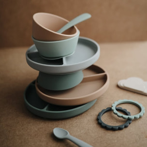 Mushie Plato Ventosa-Compartimentos Solid