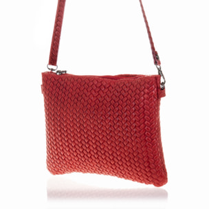 Oleggio Bolso bandolera Mujer.Piel auténtica Gamuza Grabado Espiga