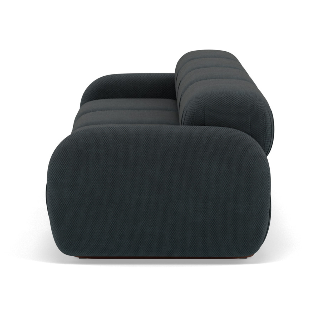 Penelope - canapé droit modulable 4 places en velours texturé - Noir