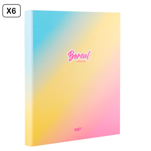 PACK 6 UNIDADES CARPETA CARTÓN 4 ANILLAS Fº DISEÑO FANTASÍA