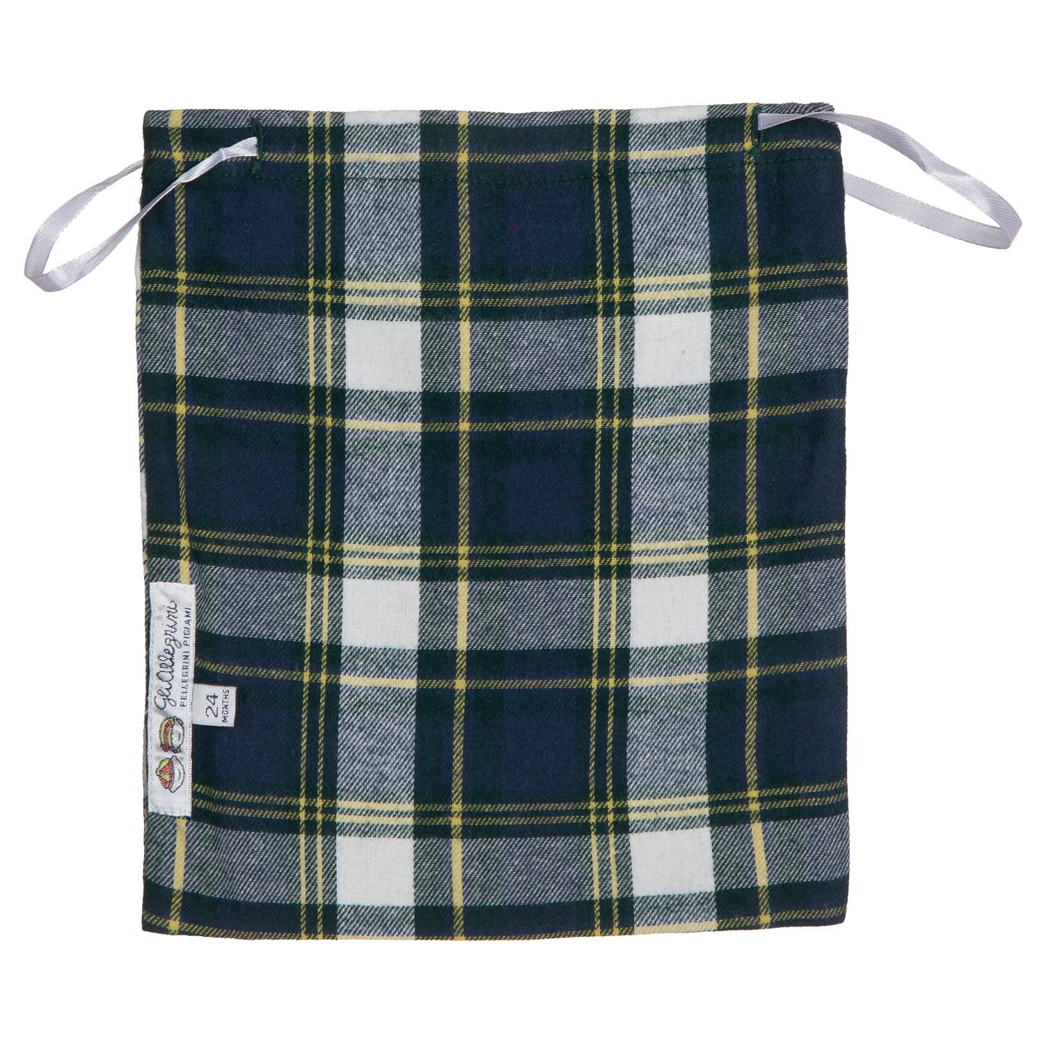 PIGIAMA BABY in flanella scozzese verde, blu e bianco