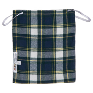 PIGIAMA BABY in flanella scozzese verde, blu e bianco