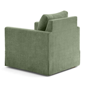 Serena - fauteuil déhoussable en velours texturé - Vert sauge